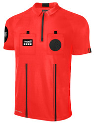 OFFICIAL REFEREE SHORT SLEEVE JERSEY WITH ZIPPER REFEREE RED BLACK - MSRP