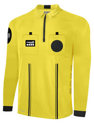OFFICIAL REFEREE LONG SLEEVE JERSEY WITH ZIPPER REFEREE YELLOW BLACK - MSRP