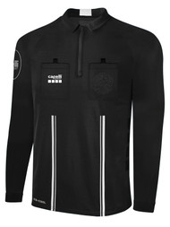 OFFICIAL REFEREE LONG SLEEVE JERSEY WITH ZIPPER BLACK WHITE - MSRP