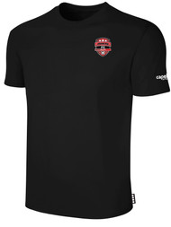 PUMAS FC BASICS SHORT SLEEVE COTTON T-SHIRT PUMAS FC CREST ON WEARERS LEFT CHEST BLACK WHITE