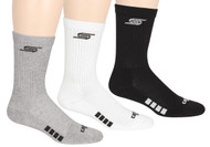 3 PACK CREW SOCK -- BLACK LIGHT HEATHER GREY WHITE