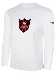 GBFC BASICS LONG SLEEVE COTTON T-SHIRT WEARER'S CENTER CHEST CREST WHITE BLACK