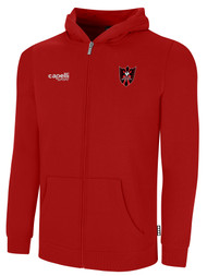GBFC BASICS FLEECE FULL ZIP HOODIE WEARER'S LEFT CHEST CREST RED WHITE