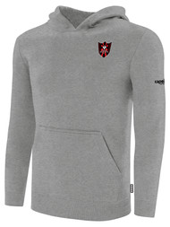 GBFC BASICS FLEECE HOODED SWEATSHIRT WEARER'S LEFT CHEST LIGHT GREY BLACK