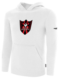 GBFC BASICS FLEECE HOODED SWEATSHIRT WEARER'S CENTER CHEST WHITE BLACK