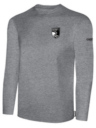 POTOMAC SA BASICS LONG SLEEVE COTTON T-SHIRT WITH CREST WEARER'S LEFT CHEST LOGO LIGHT HEATHER GREY BLACK