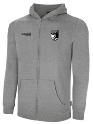 POTOMAC SA BASICS FULL-ZIP FLEECE HOODIE WITH CREST WEARER'S LEFT CHEST LOGO LIGHT HEATHER GREY BLACK