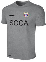 SOCA BASICS    II SHORT SLEEVE TRAINING  JERSEY WITH MESH BACK LIGHT HEATHER GREY BLACK