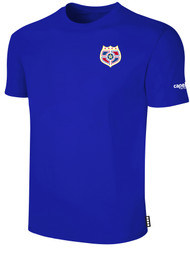 SOCA BASICS SHORT SLEEVE COTTON T-SHIRT WITH CREST LEFT CHEST LOGO ROYAL BLUE WHITE