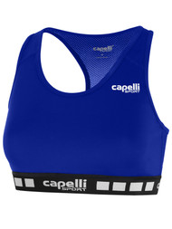 SOCA GIRLS & WOMEN'S SPORTS BRA ROYAL BLUE WHITE