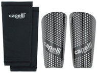 RUSH CANADA CAPELLI SPORT GRADIENT CUBES SHINGUARDS WITH SLEEVES --BLACK SILVER METALLIC