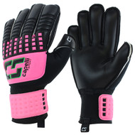 ELEVATION RUSH CS 4 CUBE TEAM ADULT  GOALIE GLOVE WITH FINGER PROTECTION -- NEON PINK NEON GREEN BLACK