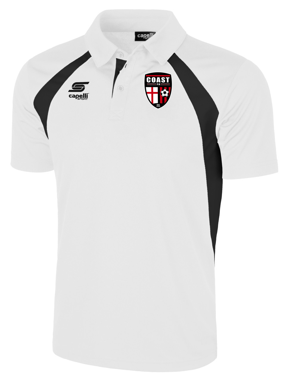 black polyester polo shirt