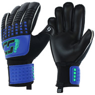 KANSAS RUSH CS 4 CUBE TEAM ADULT  GOALIE GLOVE WITH FINGER PROTECTION -- PROMO BLUE NEON GREEN BLACK