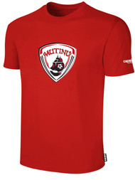 NORTH MANATEE SC BASICS COTTON SHORT SLEEVE T-SHIRT WEARER'S CENTER FRONT CHEST LOGO RED WHITE