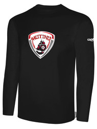NORTH MANATEE SC BASICS COTTON LONG SLEEVE T-SHIRT WEARER'S CENTER FRONT CHEST LOGO BLACK WHITE