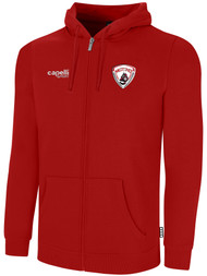 NORTH MANATEE SC BASICS ZIP UP HOODIE WEARER'S LEFT CHEST LOGO RED WHITE