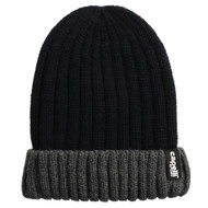 NORTH MANATEE SC      COLORBLOCK RIB KNIT  CUFF HAT BLACK DARK HEATHER GREY