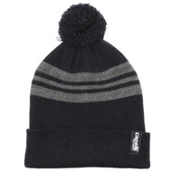 NORTH MANATEE SC   STRIPED KNIT    CUFF HAT BLACK DARK HEATHER GREY