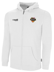 ST.MARY'S BASICS ZIP HOODIE LOGO LEFT CHEST  WHITE   BLACK