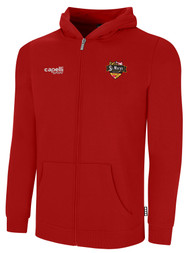 ST.MARY'S BASICS ZIP HOODIE LOGO LEFT CHEST  RED   WHITE
