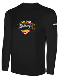 ST.MARY'S BASICS LONG SLEEVE T-SHIRT LOGO CENTER CHEST   BLACK   WHITE