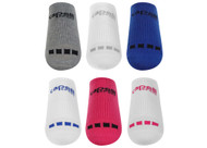 ST.MARY'S     COOL LIGHT WEIGHT NO SHOW SOCKS - 6PK MULTI COMBO