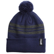 LNYSA  STRIPED KNIT CUFF HAT NAVY DARK GREY