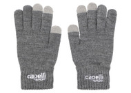 LNYSA  KNIT GLOVE WITH 3 FINGER TOUCH DARK HEATHER GREY WHITE