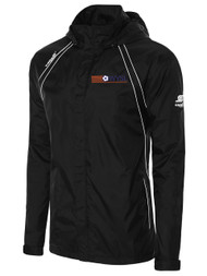 WYSL RAVEN RAIN JACKET W/ROLL UP HOOD  -- BLACK WHITE