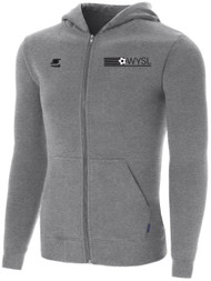 WYSL BASICS I ZIP HOODIE W/ EMBROIDERED MARK ON CHEST   -- LIGHT HEATHER GREY