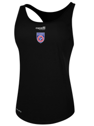 TN TEMPO  BASICS RACER BACK TANK WITH CREST    ON CENTER CHEST BLACK WHITE