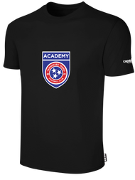 TN TEMPO   BASICS SHORT SLEEVE COTTON T-SHIRT WITH WITH LARGE CREST    ON CENTER CHEST BLACK WHITE
