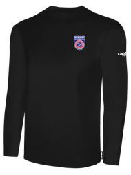 TN TEMPO   BASICS LONG SLEEVE COTTON T-SHIRT CREST   WEARERS   LEFT CHEST BLACK WHITE