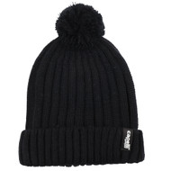 TN TEMPO SOLID RIB KNIT CUFF HAT W/POM BLACK