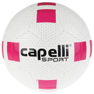 NORTH POLK UNITED FUSION II CUBES SOCCER BALL WHITE PALE GREY BRIGHT PINK