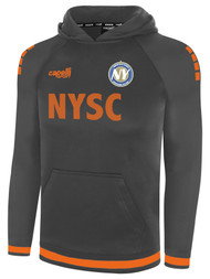 NYSC    UPTOWN HOODED WARM TRAINING TOP DARK GREY TEAM ORANGE