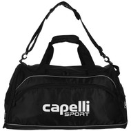 UNITED FC RUSH CS ONE SMALL DUFFLE BAG 20.5”L x 12”W x 11”H BLACK WHITE