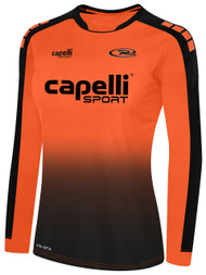 UNITED FC RUSH SOHO OMBRE LONG SLEEVE GOALKEEPER JERSEY WITHOUT PADDING NEON ORANGE      BLACK