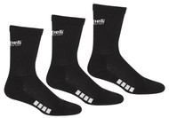 REFEREE BASICS ULTRA COMFORT 3 PACK CREW SOCKS BLACK WHITE - WYOMING