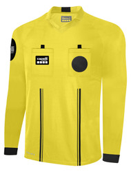 OFFICIAL REFEREE V-NECK LONG SLEEVE JERSEY    REFEREE YELLOW    BLACK - WYOMING