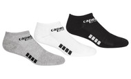 REFEREE BASICS ULTRA COMFORT 3 PACK NO SHOW SOCKS LIGHT GREY WHITE BLACK - WYOMING