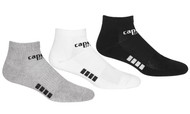 REFEREE BASICS ULTRA COMFORT 3 PACK LOW CUT SOCKS LIGHT GREY WHITE BLACK - WYOMING