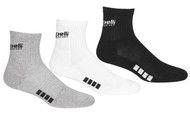 REFEREE BASICS ULTRA COMFORT 3 PACK QUARTER TOP SOCKS LIGHT GREY WHITE BLACK - WYOMING
