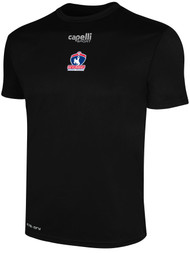 REFEREE BASICS CREW NECK POLY TEE BLACK WHITE - WYOMING