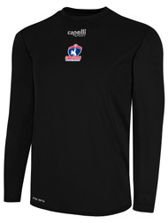 REFEREE BASICS CREW NECK LONG SLEEVE POLY TEE BLACK WHITE - WYOMING