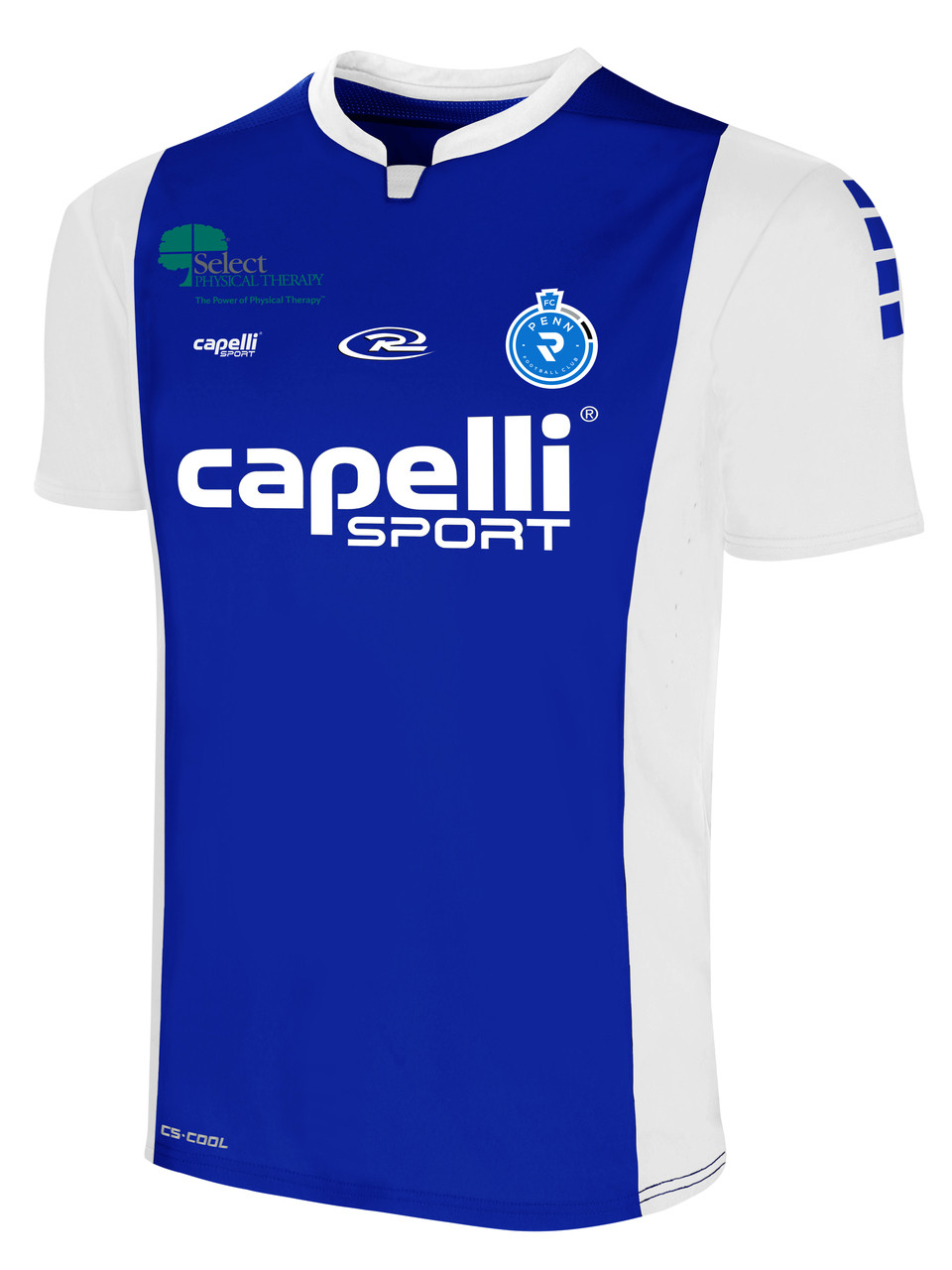 royal blue and white jersey