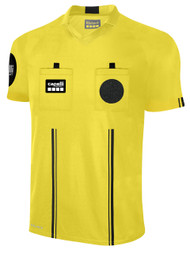 OFFICIAL REFEREE V-NECK SHORT SLEEVE  JERSEY  REFEREE YELLOW   BLACK - MISOA -KIT