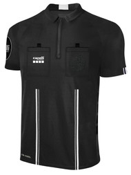 OFFICIAL REFEREE SHORT SLEEVE    JERSEY WITH ZIPPER     BLACK WHITE - MISOA