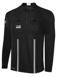OFFICIAL REFEREE LONG    SLEEVE JERSEY    WITH ZIPPER BLACK WHITE - MISOA